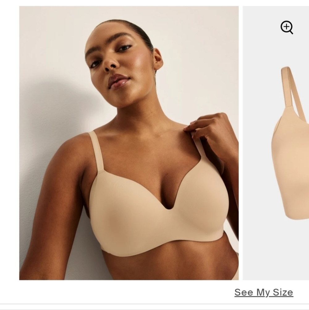 Knix WingWoman Wireless Contour Bra Warm Sand Nude sz 5 Comfort Slimming